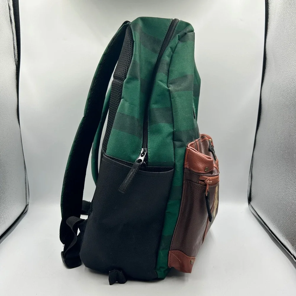 Harry Potter Backpack Green Slytherin House Striped Patch Excellent